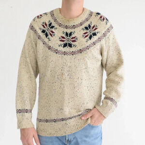 Vintage Northern Reflections Cream Crewneck  Knit Sweater